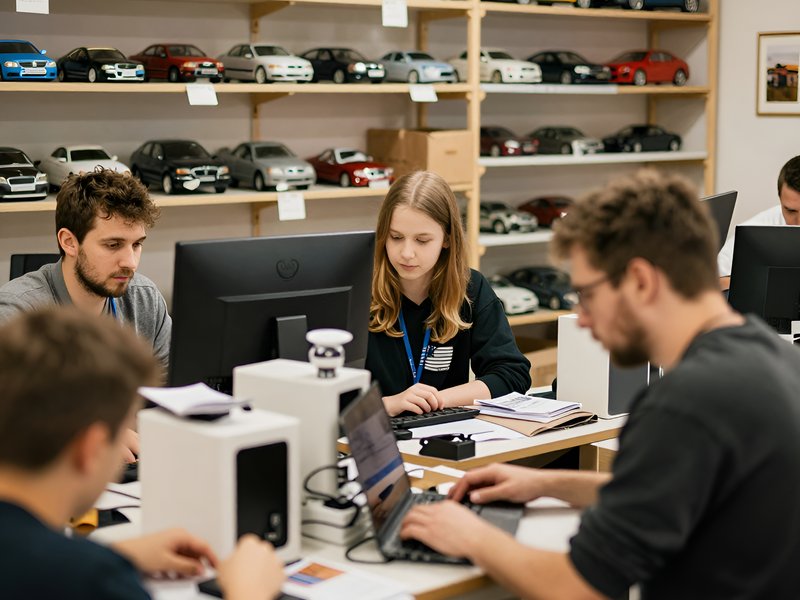 Команда Money4auto за работой в офисе автоломбарда в Московской области при оформлении сделки