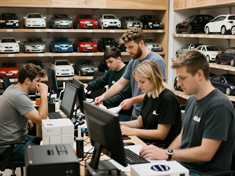 Команда Money4auto за работой в офисе автоломбарда в Московской области при оформлении сделки